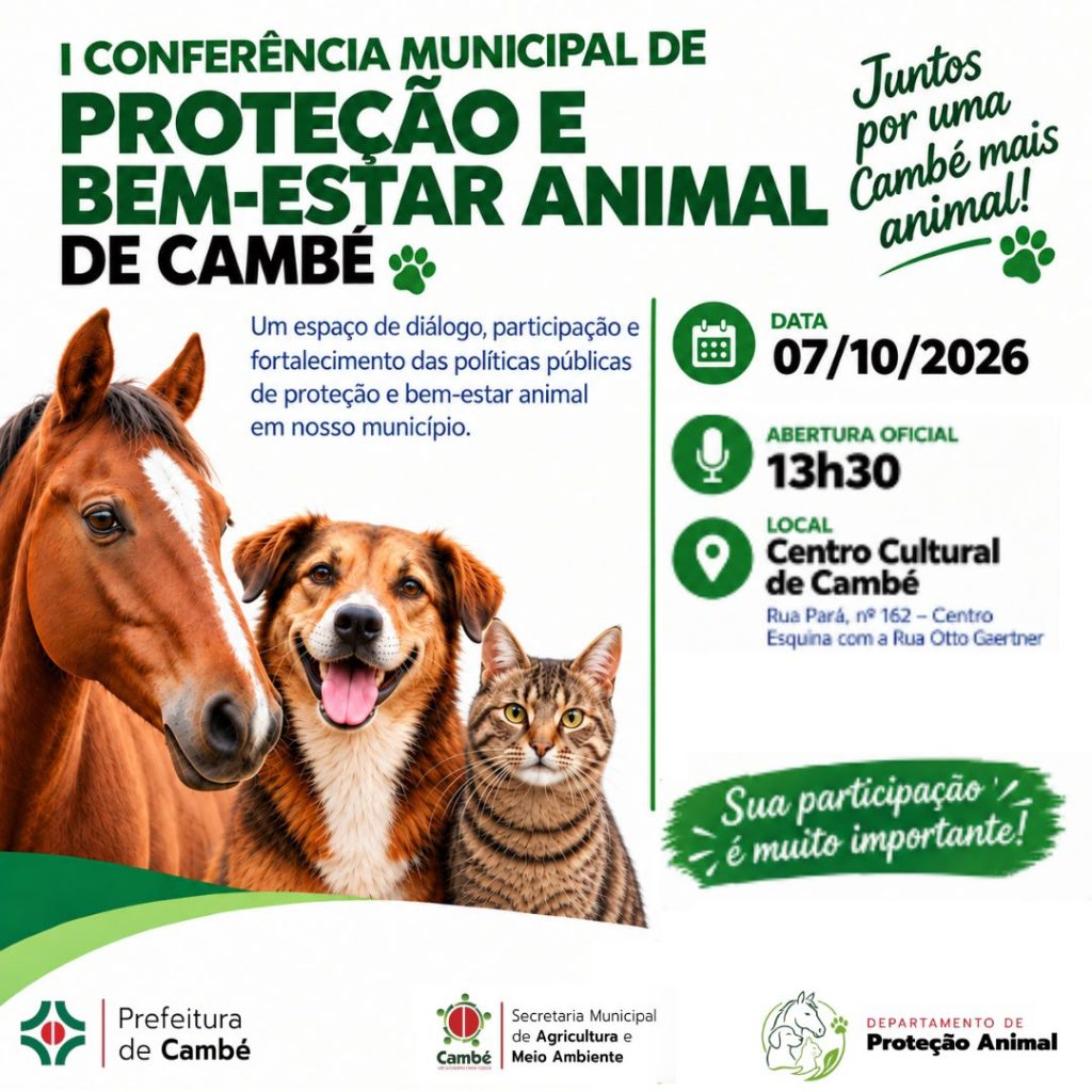 Prefeitura sedia a 1ª Conferência Municipal de Proteção e Bem-Estar Animal